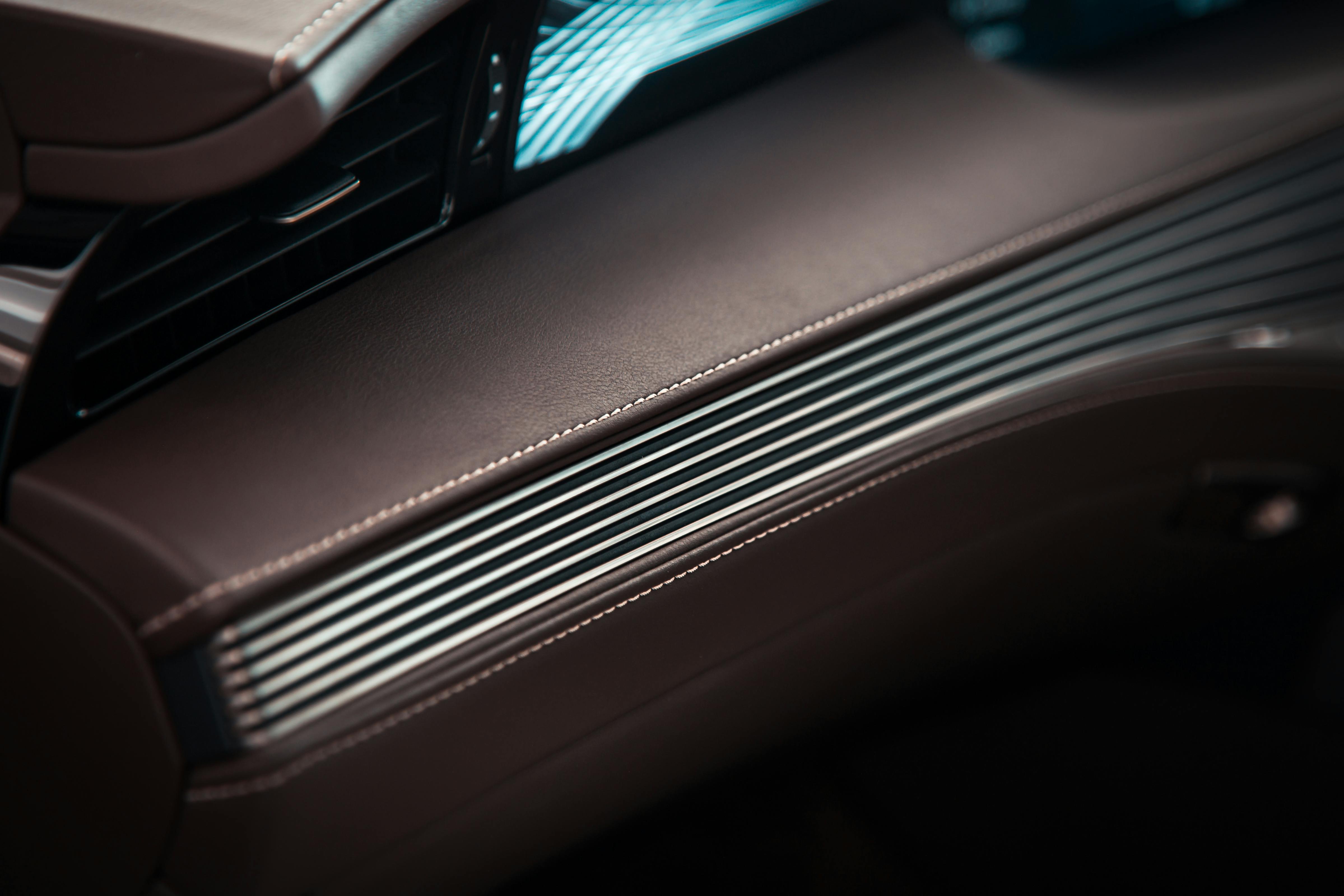Stitched leather dashboard